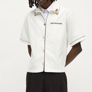 Men's White Casual Button Down Shirt